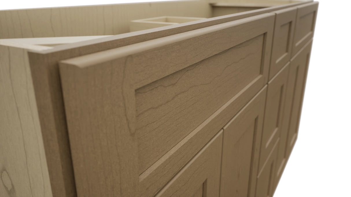 Fabuwood Galaxy Truffle VSD60DOUBLE Vanity Combo Cabinet, Detail View