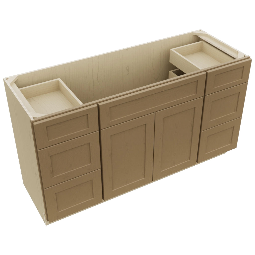 Fabuwood Galaxy Truffle VSD60SINGLE Vanity Combo Cabinet, Top View