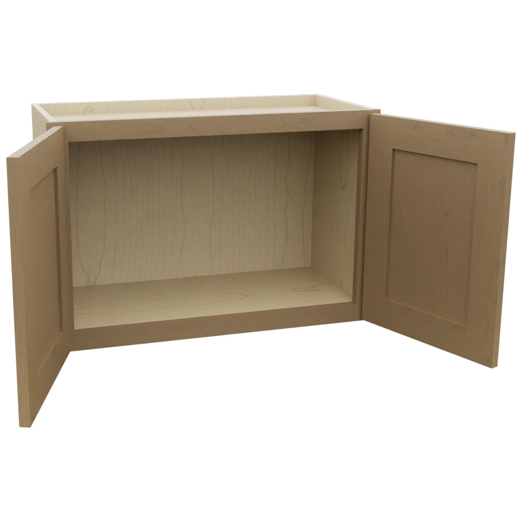 Fabuwood Galaxy Truffle W2718 Wall Standard Cabinet, Open View