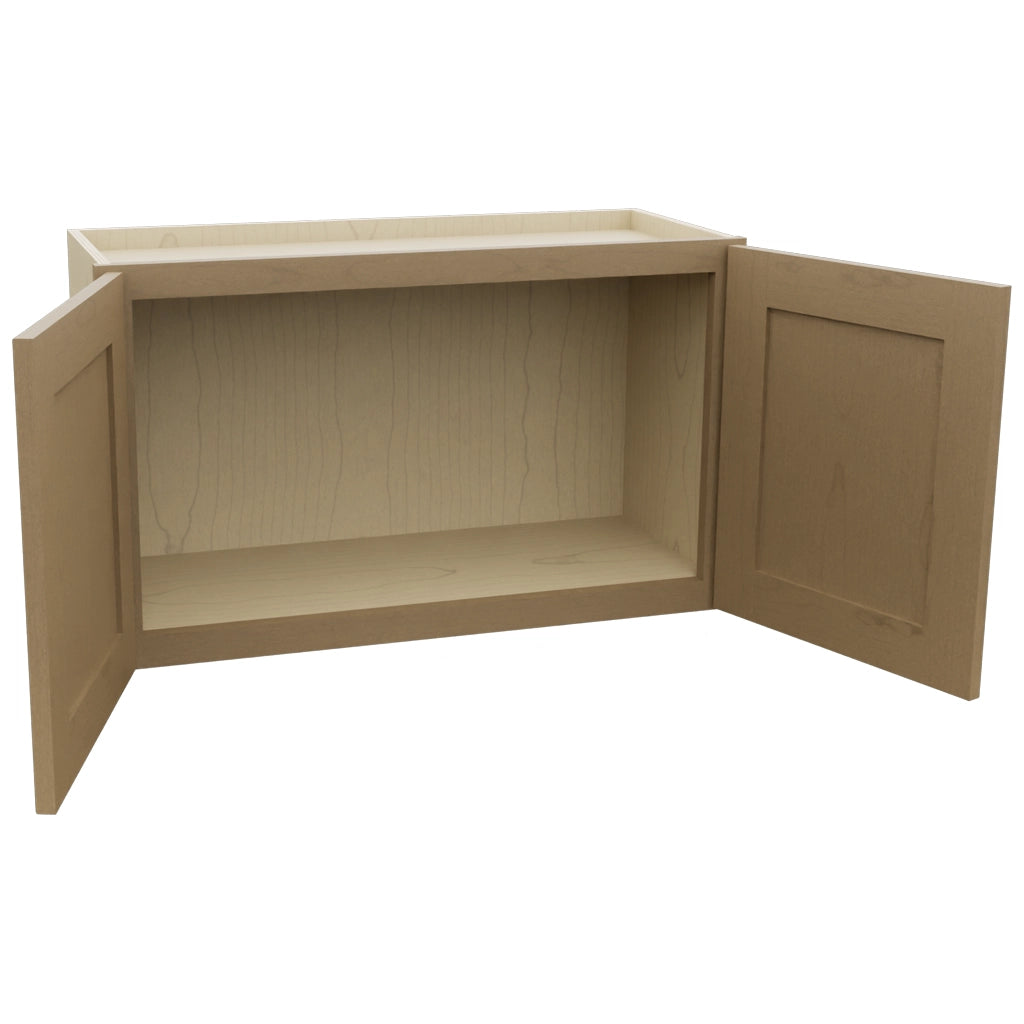 Fabuwood Galaxy Truffle W3018 Wall Standard Cabinet, Open View