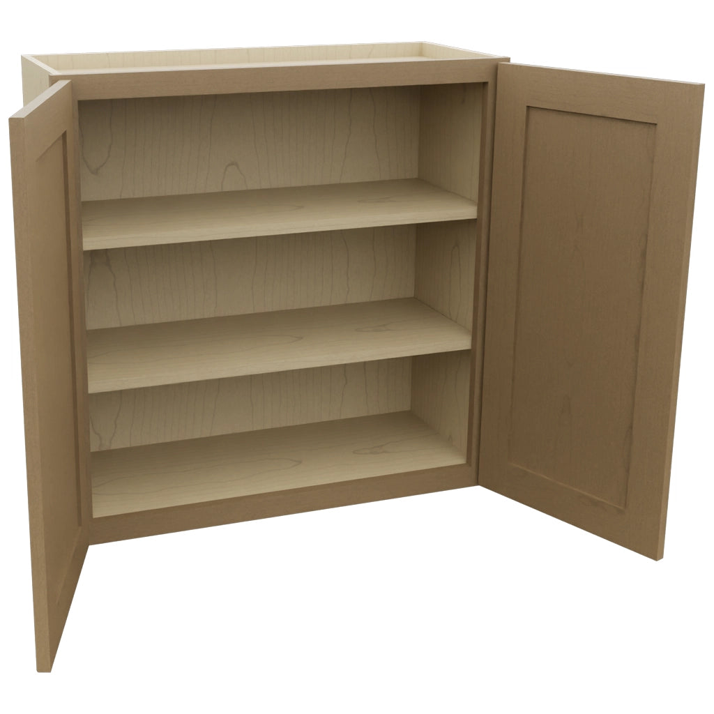 Fabuwood Galaxy Truffle W3030 Wall Standard Cabinet, Open View