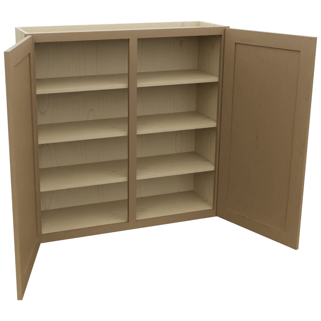 Fabuwood Galaxy Truffle W3939 Wall Standard Cabinet, Open View