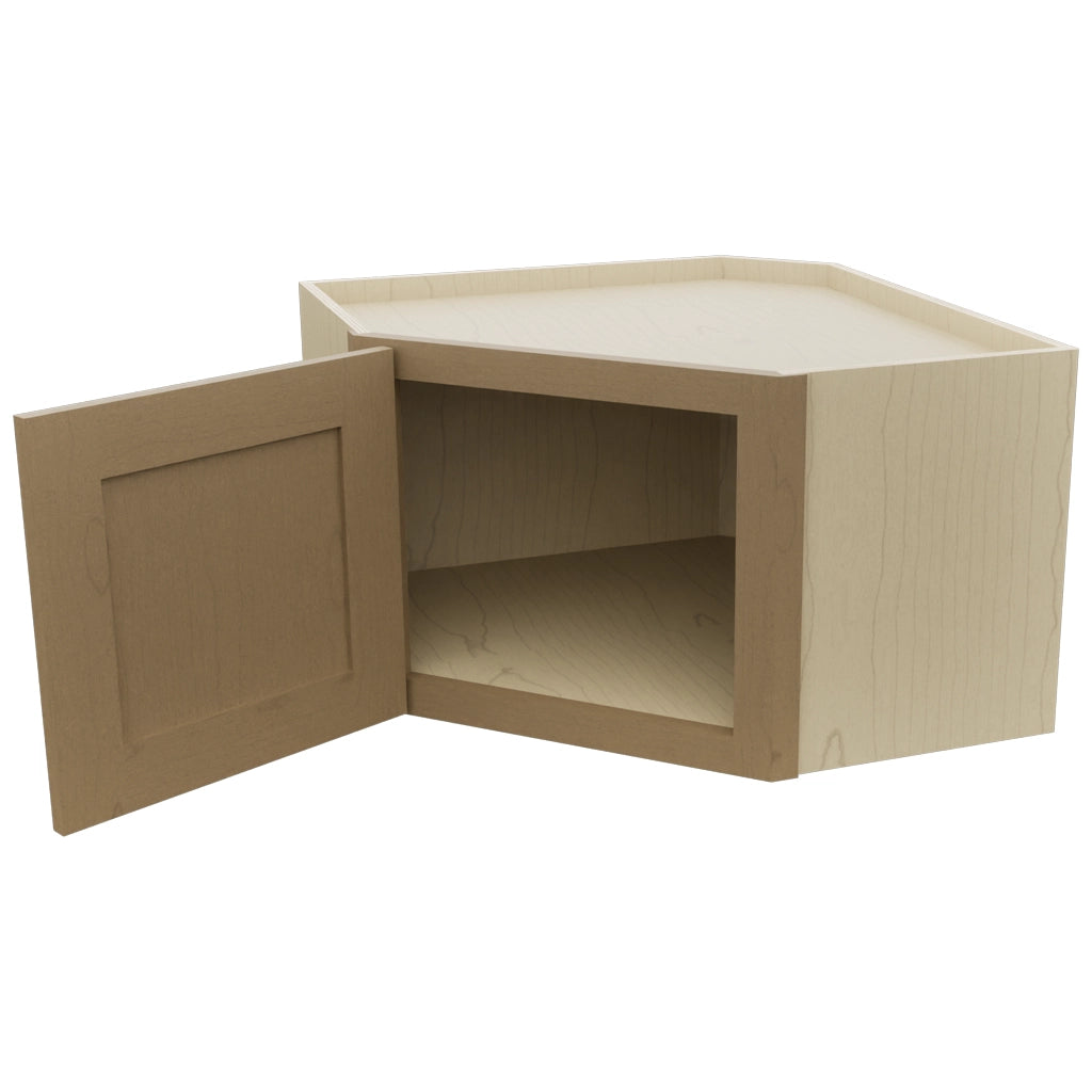 Fabuwood Galaxy Truffle WDC2415 Wall Corner Diagonal Cabinet, Open View