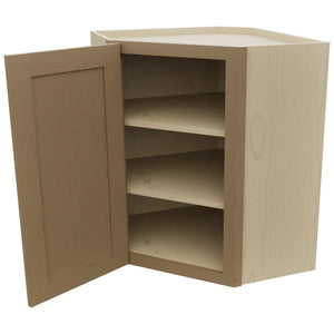 Fabuwood Galaxy Truffle WDC2430 Wall Corner Diagonal Cabinet, Open View