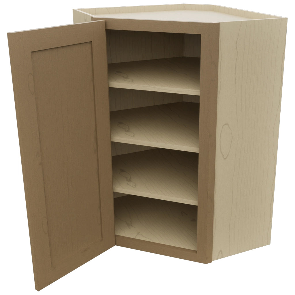 Fabuwood Galaxy Truffle WDC2436 Wall Corner Diagonal Cabinet, Open View