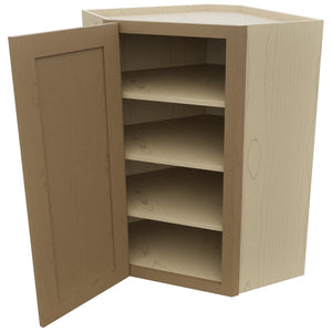 Fabuwood Galaxy Truffle WDC2436 Wall Corner Diagonal Cabinet, Open View