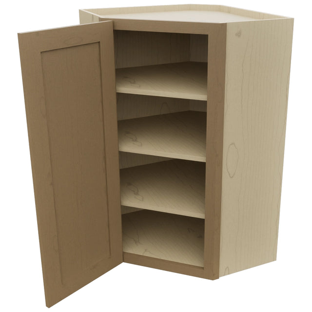 Fabuwood Galaxy Truffle WDC2439 Wall Corner Diagonal Cabinet, Open View