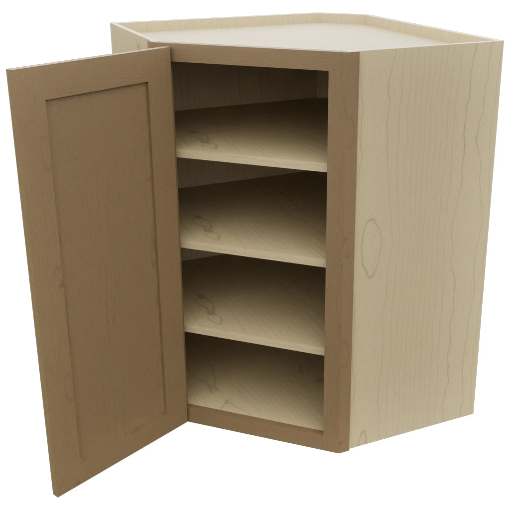 Fabuwood Galaxy Truffle WDC2736 Wall Corner Diagonal Cabinet, Open View