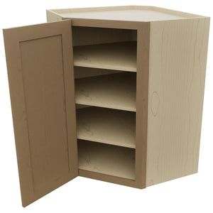 Fabuwood Galaxy Truffle WDC2736 Wall Corner Diagonal Cabinet, Open View