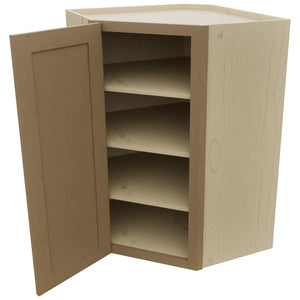 Fabuwood Galaxy Truffle WDC2739 Wall Corner Diagonal Cabinet, Open View