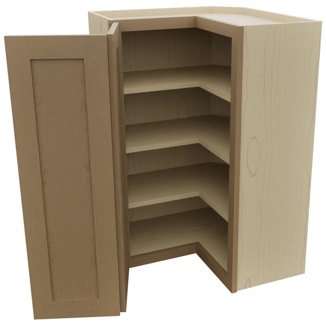 Fabuwood Galaxy Truffle WPC2436 Wall Corner Pie Cabinet, Open View