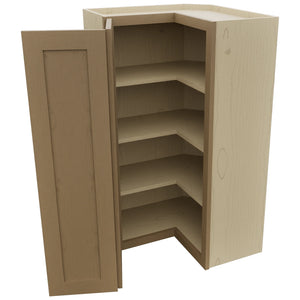 Fabuwood Galaxy Truffle WPC2442 Wall Corner Pie Cabinet, Open View