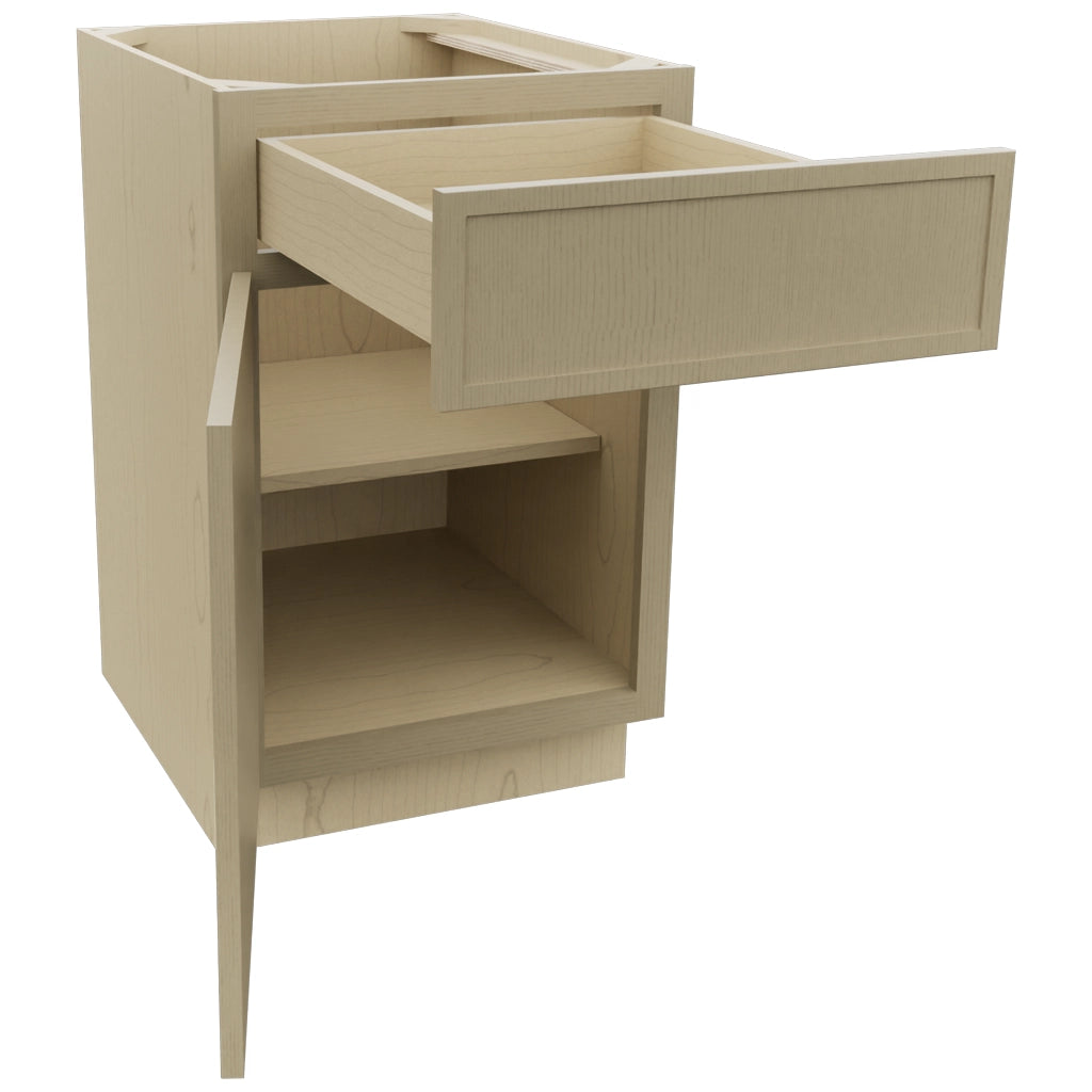 Fabuwood Luna Desert Oak B21 Base Standard Cabinet, Open View