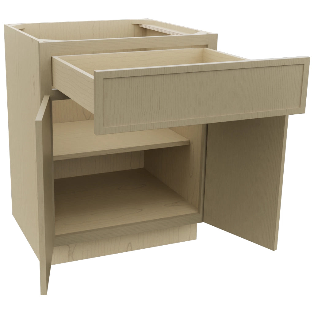 Fabuwood Luna Desert Oak B27 Base Standard Cabinet, Open View