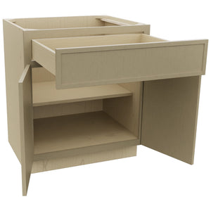 Fabuwood Luna Desert Oak B30 Base Standard Cabinet, Open View