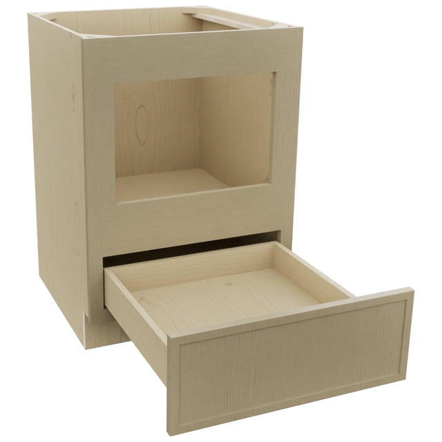 Fabuwood Luna Desert Oak BMC24 Base Microwave Cabinet, Open View