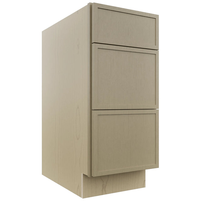 Fabuwood Luna Desert Oak DB15 Base 3 Drawers Cabinet, Front View