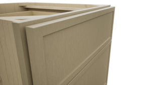 Fabuwood Luna Desert Oak DB21 Base 3 Drawers Cabinet, Detail View