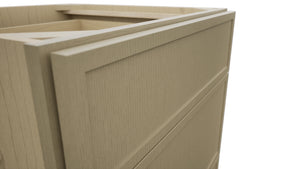 Fabuwood Luna Desert Oak DB24 Base 3 Drawers Cabinet, Detail View