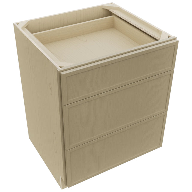 Fabuwood Luna Desert Oak DB27 Base 3 Drawers Cabinet, Top View