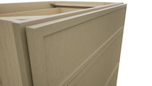 Fabuwood Luna Desert Oak DB33 Base 3 Drawers Cabinet, Detail View