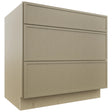 Fabuwood Luna Desert Oak DB36 Base 3 Drawers Cabinet, Front View