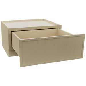 Fabuwood Luna Desert Oak DBS30 Base Bench Seat Cabinet, Open View