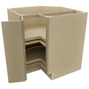 Fabuwood Luna Desert Oak LSB33 Base Corner Lazy Susan Cabinet, Open View