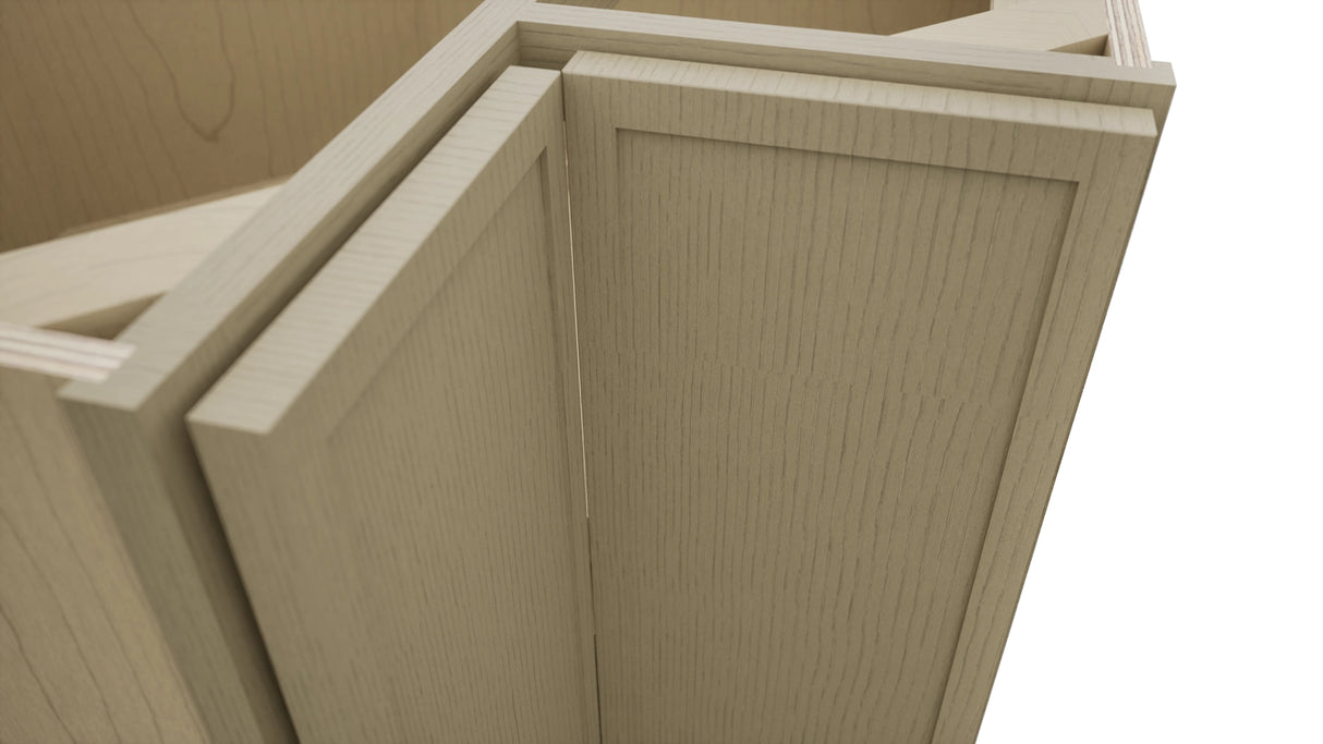 Fabuwood Luna Desert Oak LSB33 Base Corner Lazy Susan Cabinet, Detail View