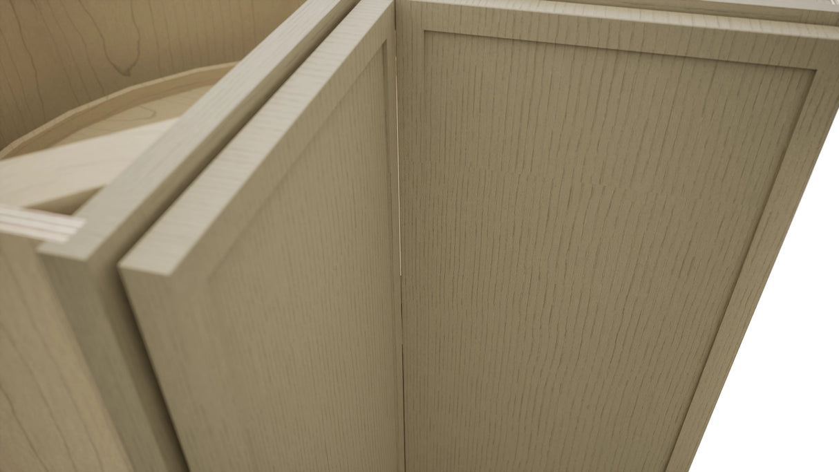 Fabuwood Luna Desert Oak LSB36 Base Corner Lazy Susan Cabinet, Detail View
