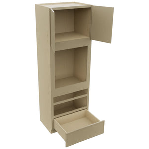 Fabuwood Luna Desert Oak OC3396D Tall Oven Cabinet Double, Open View