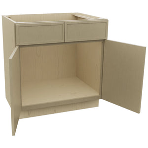 Fabuwood Luna Desert Oak SB33 Base Sink Cabinet, Open View