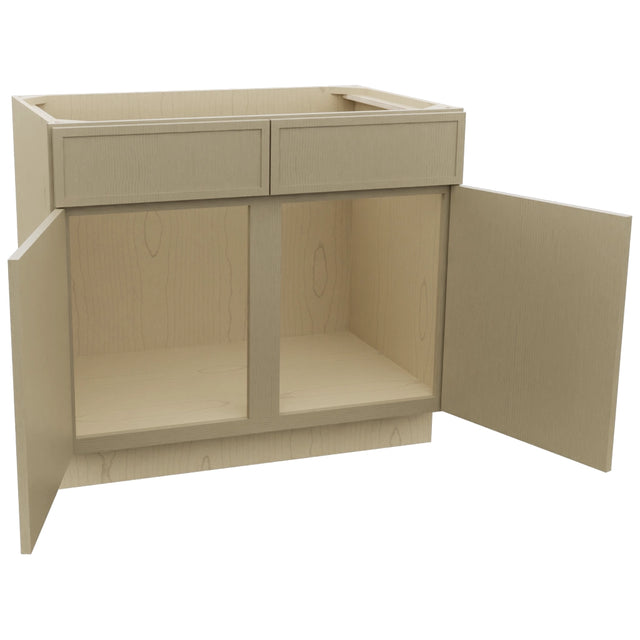 Fabuwood Luna Desert Oak SB39 Base Sink Cabinet, Open View