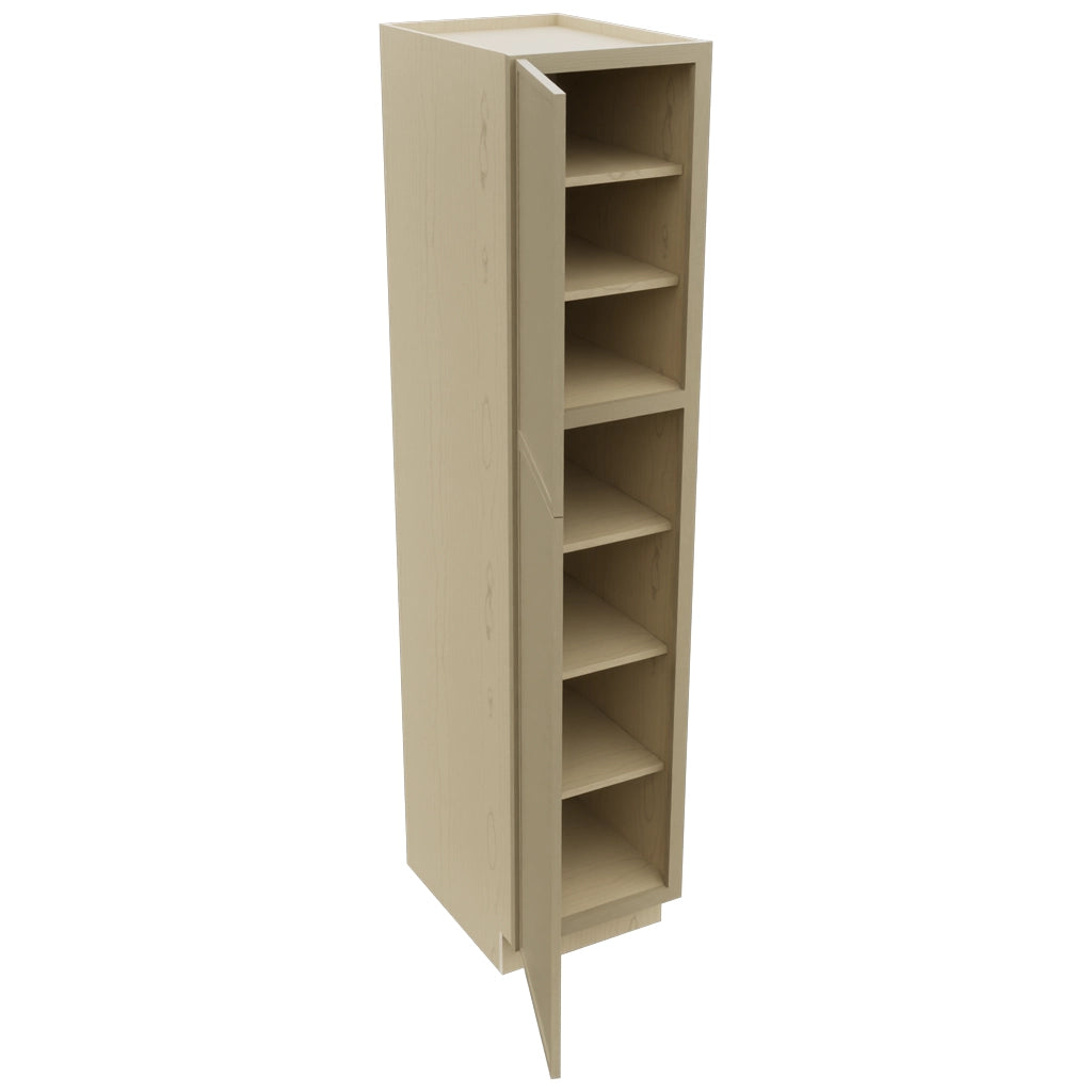 Fabuwood Luna Desert Oak TP182484 Tall Pantry Cabinet, Open View