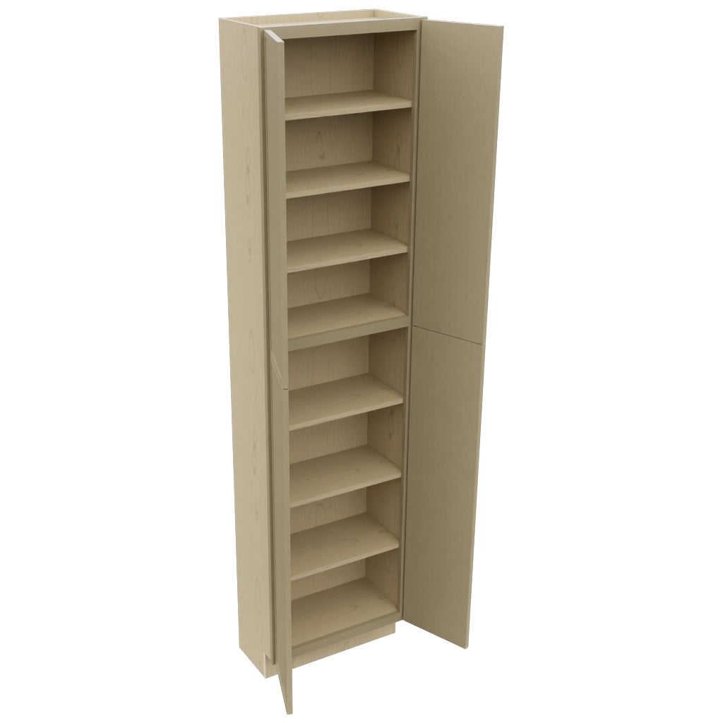 Fabuwood Luna Desert Oak TP241296 Tall Pantry Cabinet, Open View