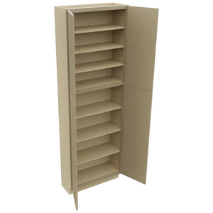 Fabuwood Luna Desert Oak TP301290 Tall Pantry Cabinet, Open View