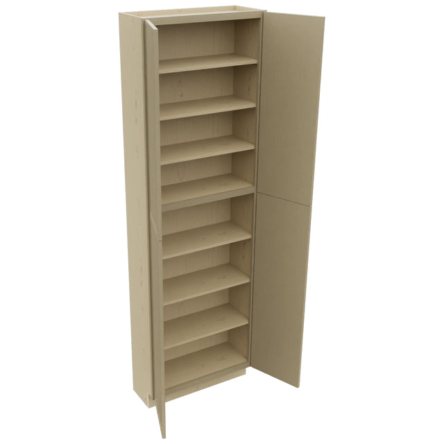 Fabuwood Luna Desert Oak TP301296 Tall Pantry Cabinet, Open View