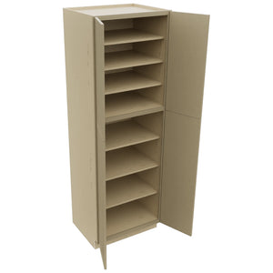 Fabuwood Luna Desert Oak TP302490 Tall Pantry Cabinet, Open View