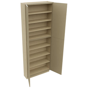 Fabuwood Luna Desert Oak TP361296 Tall Pantry Cabinet, Open View