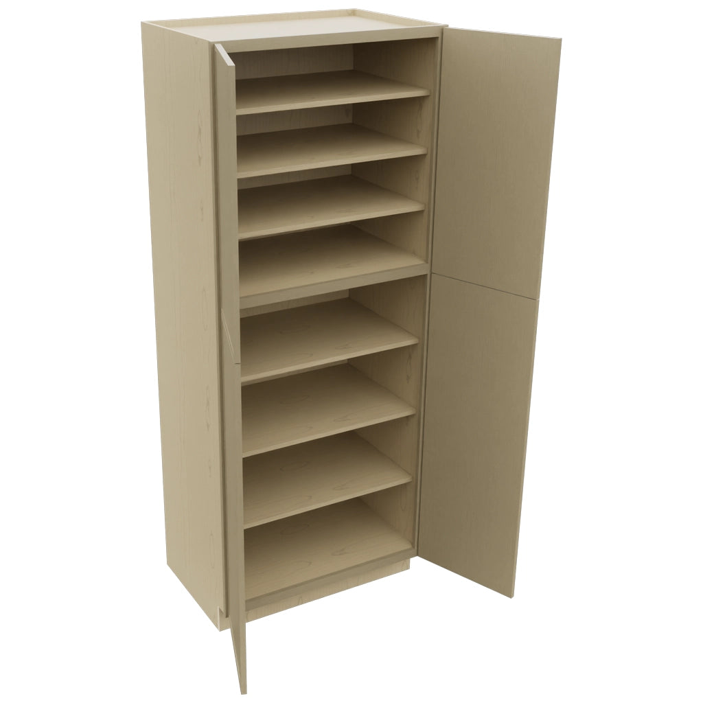 Fabuwood Luna Desert Oak TP362490 Tall Pantry Cabinet, Open View