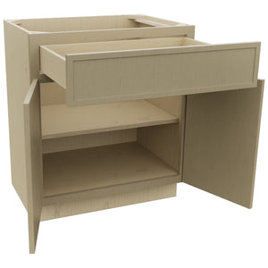 Fabuwood Luna Desert Oak VB30-34 Vanity Base Standard Cabinet, Open View