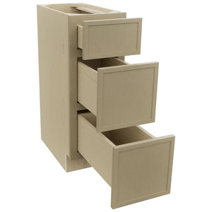Fabuwood Luna Desert Oak VDB12-34 Vanity Drawer Cabinet, Open View