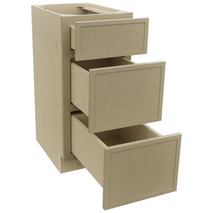 Fabuwood Luna Desert Oak VDB15-34 Vanity Drawer Cabinet, Open View