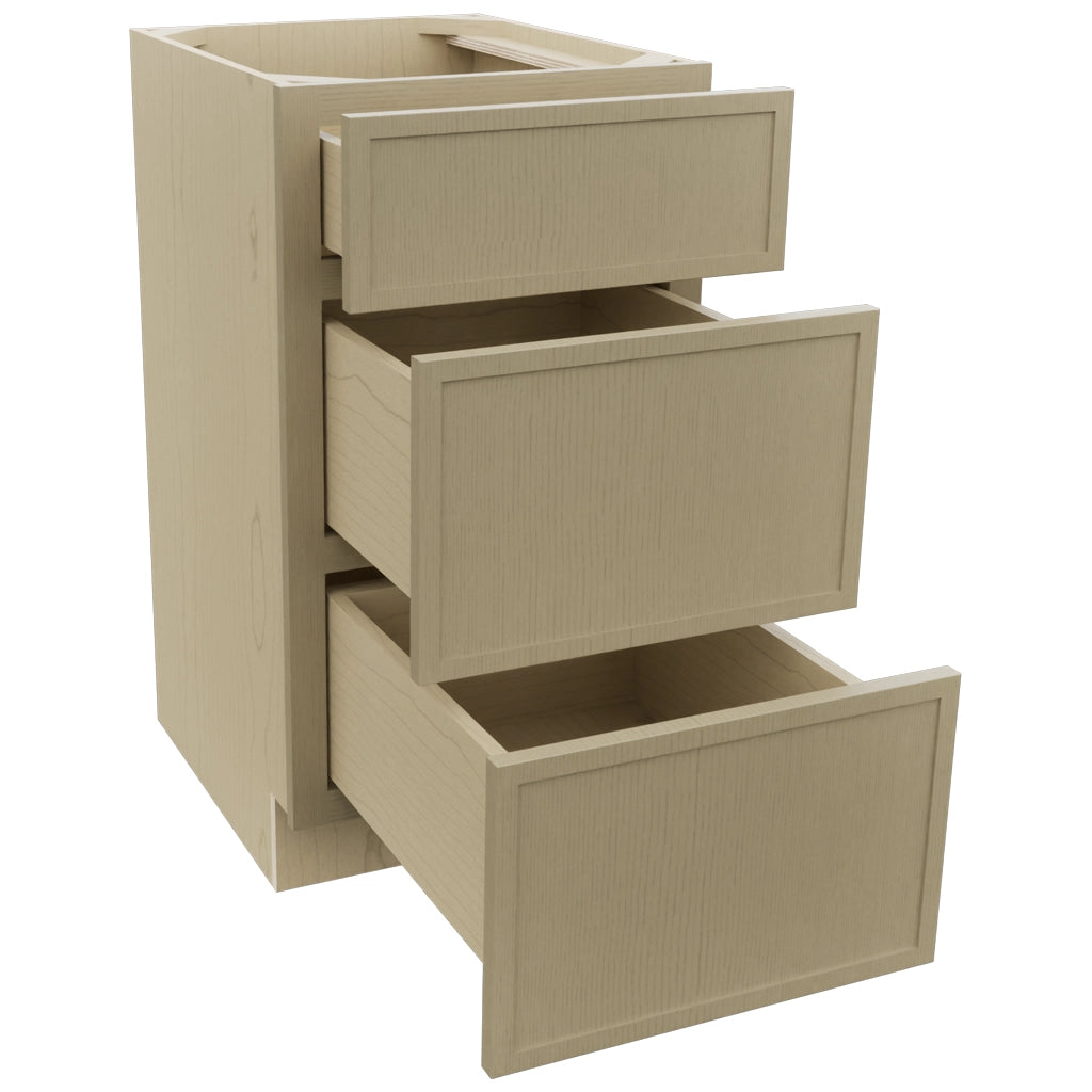 Fabuwood Luna Desert Oak VDB18-34 Vanity Drawer Cabinet, Open View