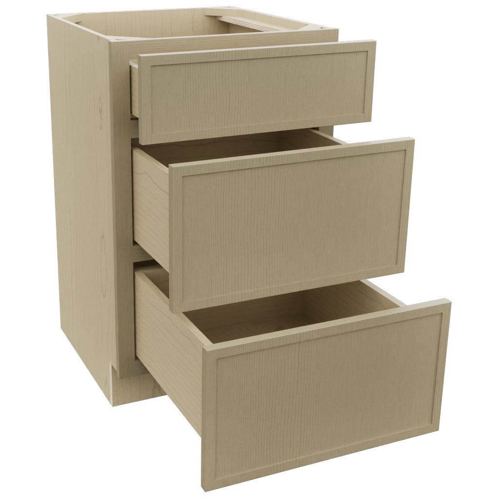 Fabuwood Luna Desert Oak VDB21-34 Vanity Drawer Cabinet, Open View