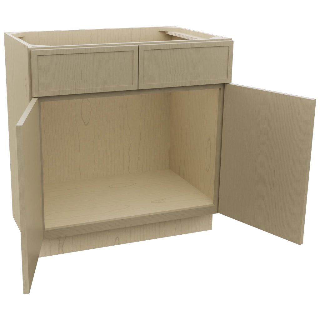 Fabuwood Luna Desert Oak VSB33-34 Vanity Sink Cabinet, Open View