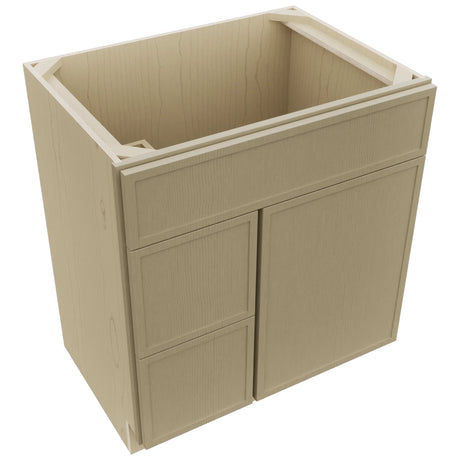 Fabuwood Luna Desert Oak VSD36DL Vanity Combo Cabinet, Top View