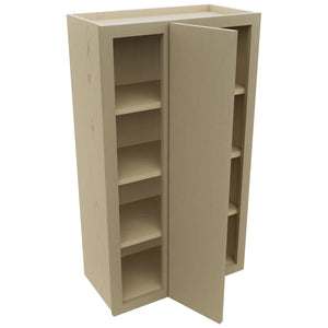 Fabuwood Luna Desert Oak WBC2442 Wall Corner Blind Cabinet, Open View