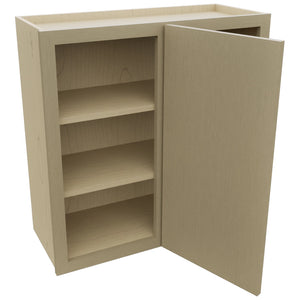Fabuwood Luna Desert Oak WBC3030 Wall Corner Blind Cabinet, Open View