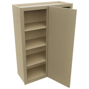 Fabuwood Luna Desert Oak WBC3042 Wall Corner Blind Cabinet, Open View